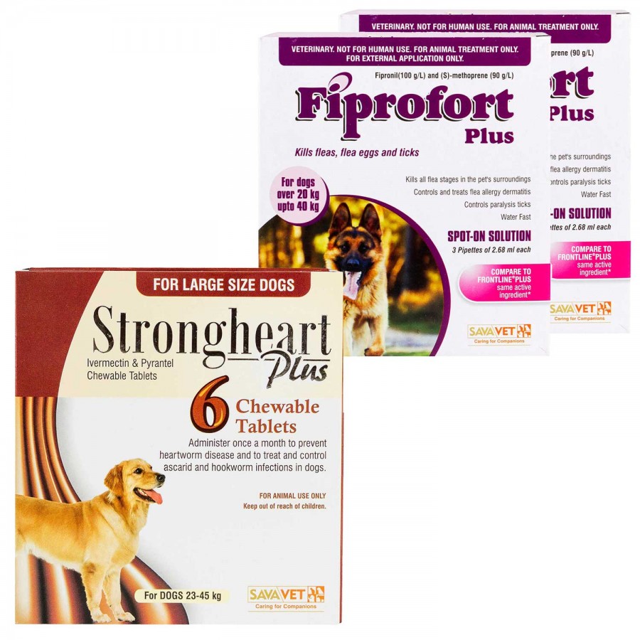 ストロングハートプラス・チュアブル＋フィプロフォートプラス大型犬用